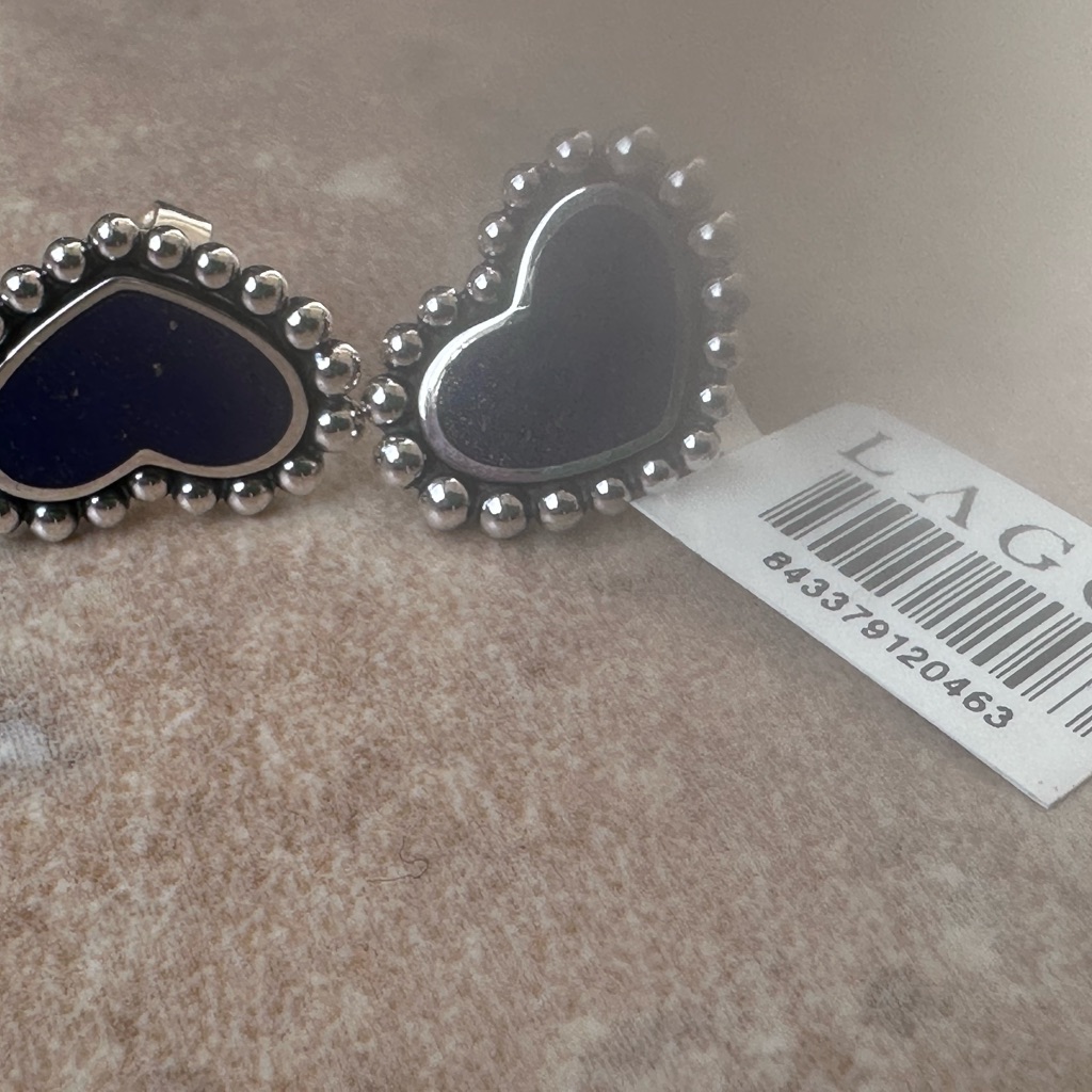 Lagos Silver Heart Earrings Maya Lapis 350$